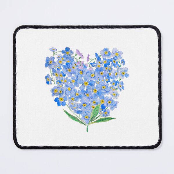 Item preview, hand painted blue forget me not  love heart shape designed and sold by SelenePaintings .