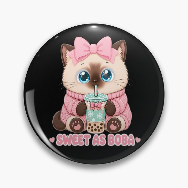Item preview, Sweet As Boba Cat T-Shirt | Cute Siamese Kitten Bubble Tea Tee designed and sold by Design Vibras.