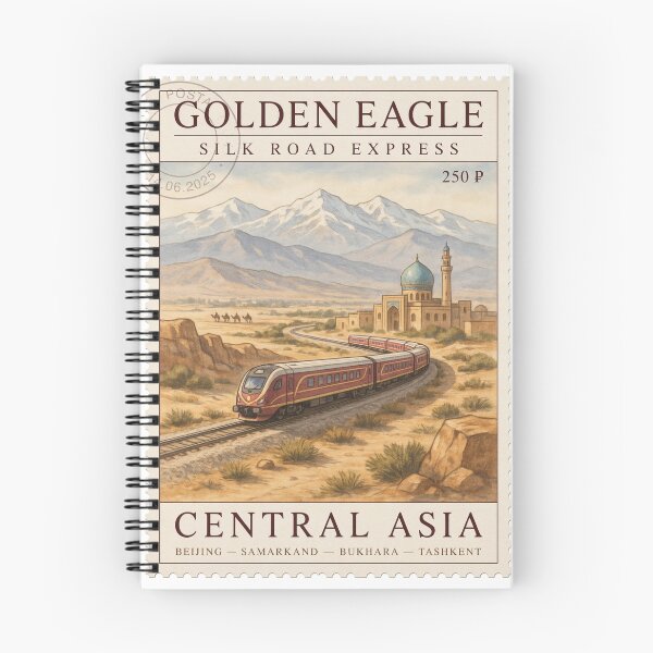 Item preview, Golden Eagle Silk Road Luxury Train Travel Stamp designed and sold by stickercuffs.