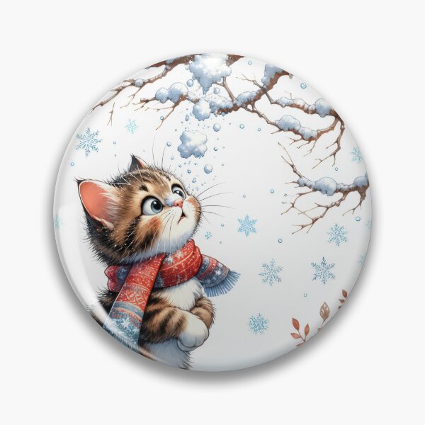 Item preview, Cartoon Cat with Snow Falling on its Face designed and sold by Maria Dryfhout.
