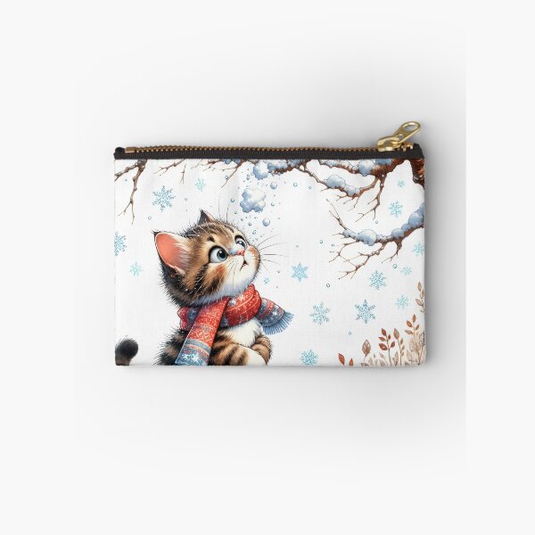 Item preview, Cartoon Cat with Snow Falling on its Face designed and sold by Maria Dryfhout.