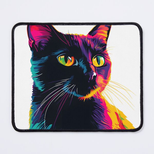 Item preview, Neon Black Cat Pop Art Portrait designed and sold by Purrista Studio.