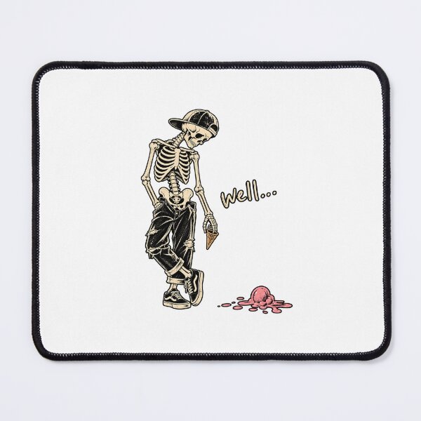 Item preview, Well Skeleton Dropped Ice Cream - Funny Skater Skeleton Meme Sticker designed and sold by VYBEHAUS.