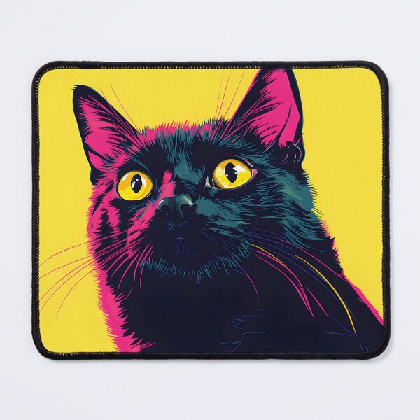 Item preview, Black Cat Pop Art on Yellow designed and sold by Purrista Studio.