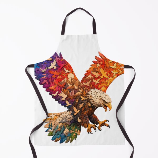 Item preview, Majestic Eagle Sunset Silhouette Wood Mosaic Art designed and sold by VisualVerseLab.
