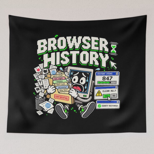 Item preview, Browser History – Retro Pixel Internet Privacy Humor designed and sold by Mad Factory Designs.