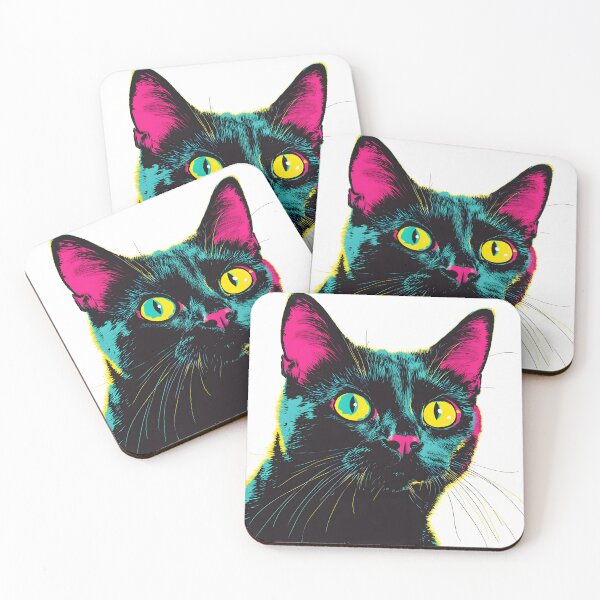 Item preview, Green Eyed Black Cat Pop Art designed and sold by Purrista Studio.