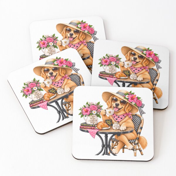 Item preview, Dog relaxing in Cafe drinking Coffee designed and sold by Afnan Store.