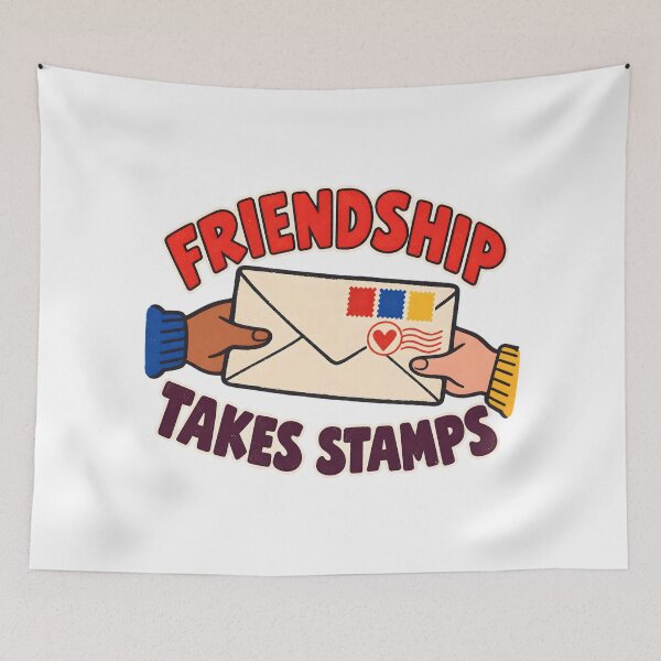 Item preview, Friendship Takes Stamps Pen Pal Sticker designed and sold by Philippa Shop.