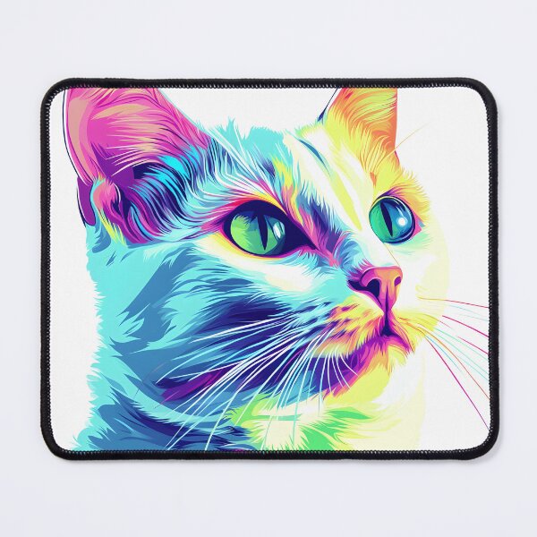 Item preview, White Cat Pop Art Blue and Pink designed and sold by Purrista Studio.
