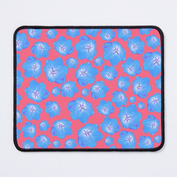 Item preview, English Garden - Blue Tulip Floral Pattern on Pink designed and sold by PurrfectWhisper.