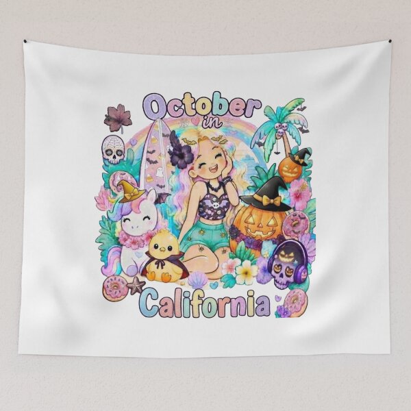 Item preview, Cute Pastel Goth Halloween - October in California Kawaii 1 designed and sold by TheChalkyFox.