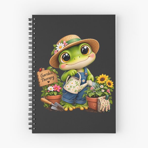 Item preview, Cute Frog Garden Therapy Gardening Design – Whimsical Gardener Frog with Flowers, Watering Can & Plants designed and sold by Morty'sArt.