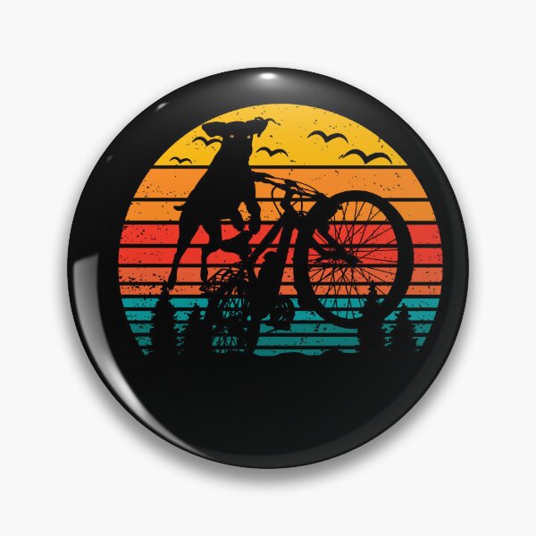 Item preview, Happy mascot design: dog jumping during a mountain bike descent. designed and sold by UrbanTRIP.