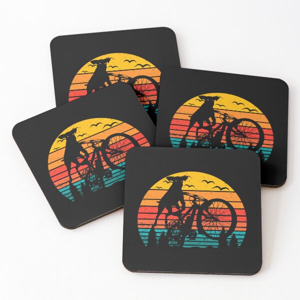 Item preview, Happy mascot design: dog jumping during a mountain bike descent. designed and sold by UrbanTRIP.