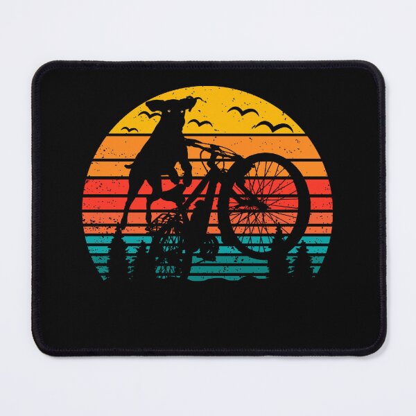 Item preview, Happy mascot design: dog jumping during a mountain bike descent. designed and sold by UrbanTRIP.