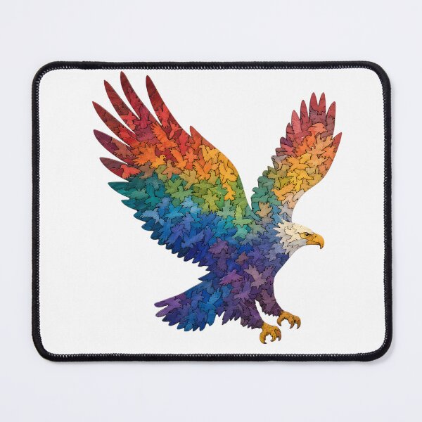 Item preview, Majestic Eagle Sunset Silhouette Wood Mosaic Art designed and sold by VisualVerseLab.
