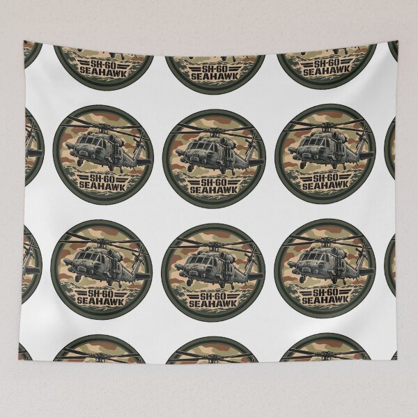 Item preview, SH-60 Seahawk round camouflage badge Military Helicopter designed and sold by IRON WINGS /USAF.