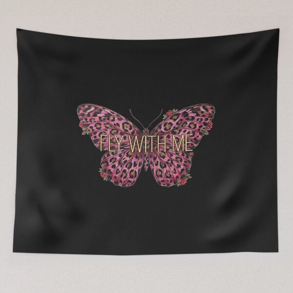 Item preview, mVintage Pink Cheetah Butterfly Fly With Me Art designed and sold by MaRCAStro.