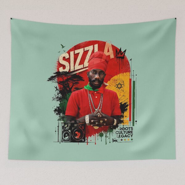 Item preview, Sizzla Kalonji Roots Reggae Vintage Photo Tribute designed and sold by BASS-CULTURE.
