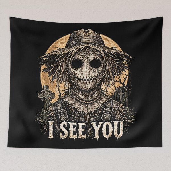 Item preview, I See You - scarecrow cemetery Halloween designed and sold by thirtyonestars.