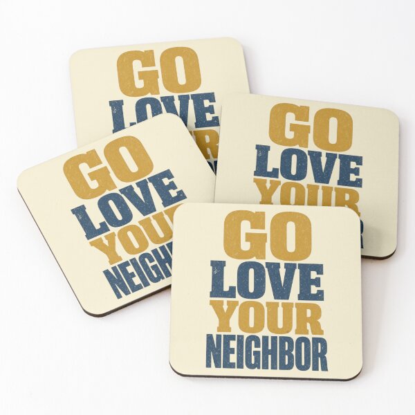 Item preview, Go Love Your Neighbor - Vintage Distressed Block Typography Quote designed and sold by D-Islamic.