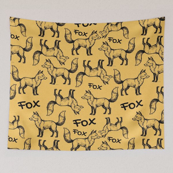 Item preview, Clever Fox Linocut Pattern designed and sold by Ederson D'Mind.