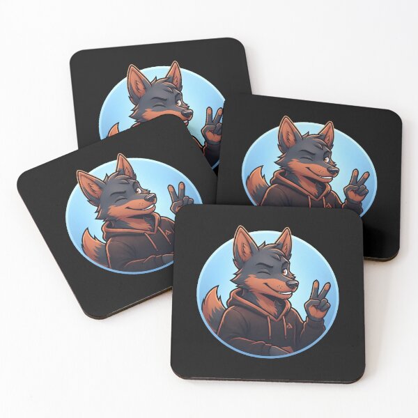 Item preview, Fursona Canine Profile Sticker - Charcoal & Terracotta Bold Winking Avatar designed and sold by DuckOddity.