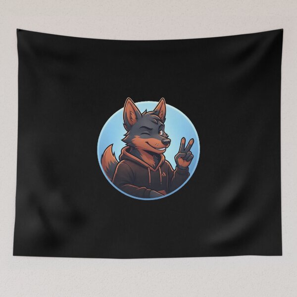 Item preview, Fursona Canine Profile Sticker - Charcoal & Terracotta Bold Winking Avatar designed and sold by DuckOddity.