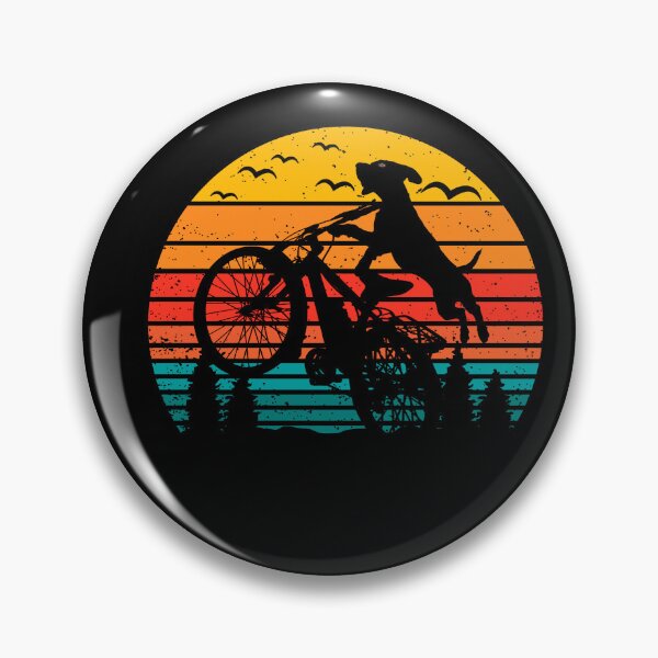 Item preview, Happy mascot design: dog jumping during a mountain bike descent. #2 designed and sold by UrbanTRIP.
