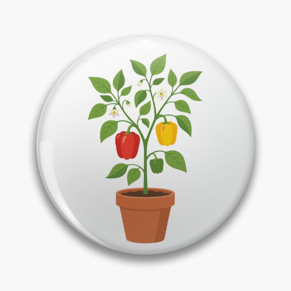 Item preview, Pepper Plant in Pot Illustration designed and sold by Dew Drop Designs.