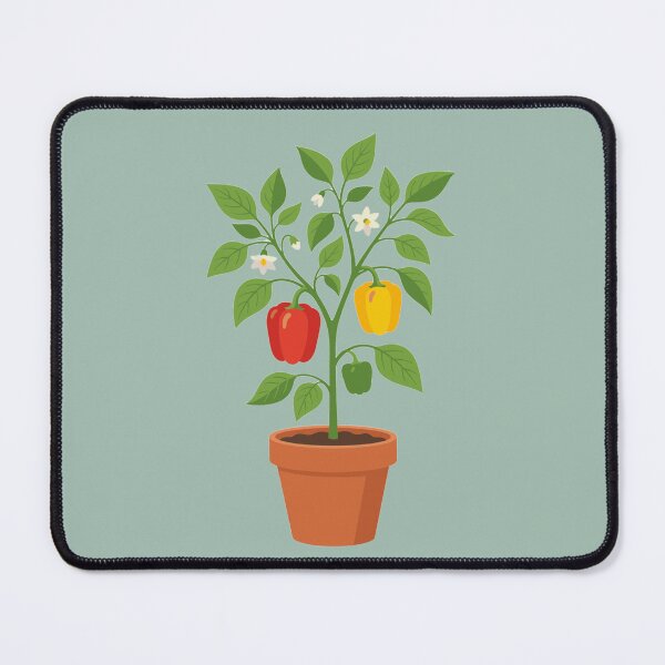 Item preview, Pepper Plant in Pot Illustration designed and sold by Dew Drop Designs.