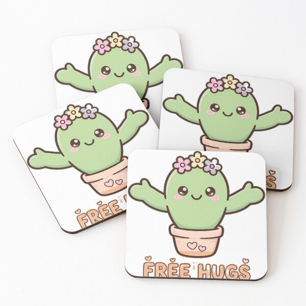 Item preview, Free Hugs - Funny Kawaii Cactus Ironic Gift designed and sold by Visual Dept..