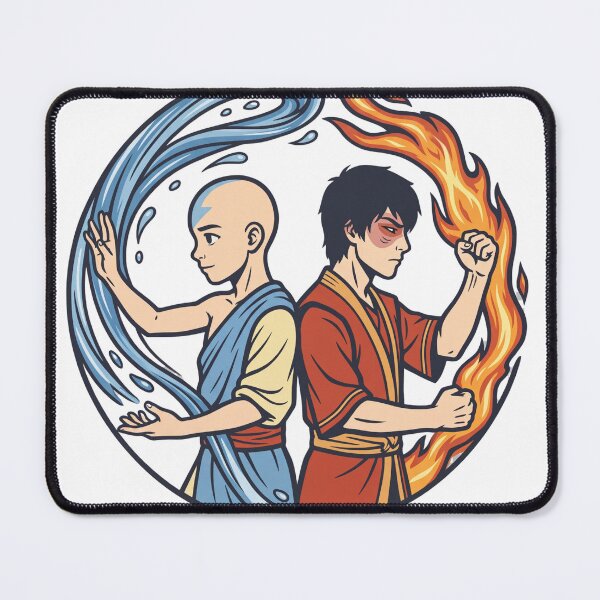 Item preview, Aang and Zuko Air Fire Linocut Balance designed and sold by GEODES STUDIO.
