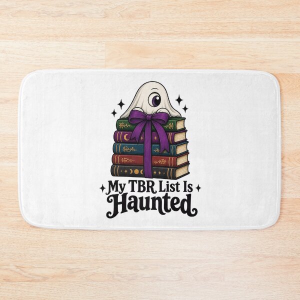 Item preview, Cyclops Ghost Book Stack – Cute One-Eyed Reader Purple Bow Magic designed and sold by Neon Bones Studio.