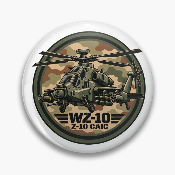 Item preview, Round Tactical Attack Helicopter Camouflage Aviation Badge for Rotorcraft Enthusiasts designed and sold by IRON WINGS /USAF.
