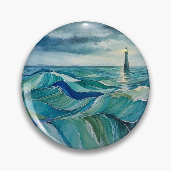 Item preview, Aquamarine where waves keep watch designed and sold by Davisdazzling.