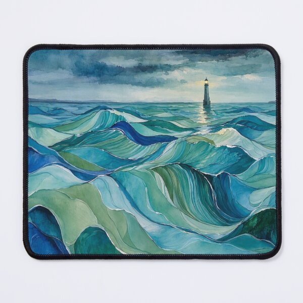 Item preview, Aquamarine where waves keep watch designed and sold by Davisdazzling.