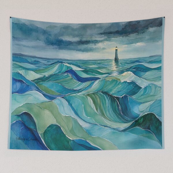 Item preview, Aquamarine where waves keep watch designed and sold by Davisdazzling.