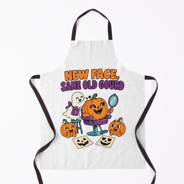 Item preview, New Face Same Old Gourd Funny Pumpkin Halloween Makeover Design. designed and sold by The-T-In-Retro.