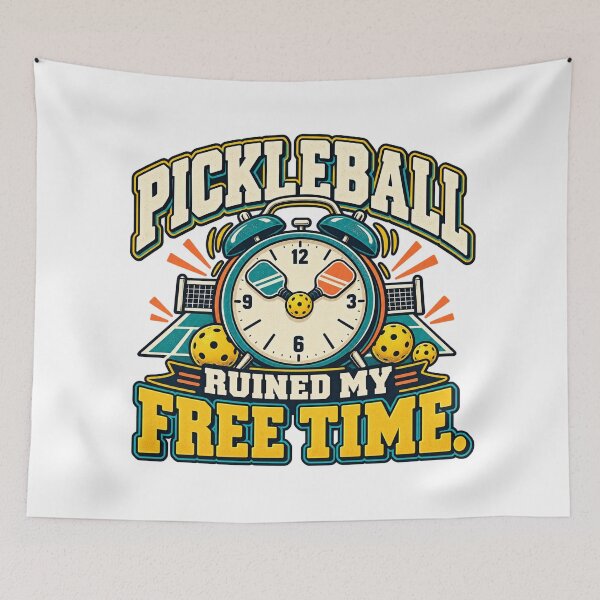 Item preview, Funny Pickleball Ruined My Free Time designed and sold by Quirkloomstudio.