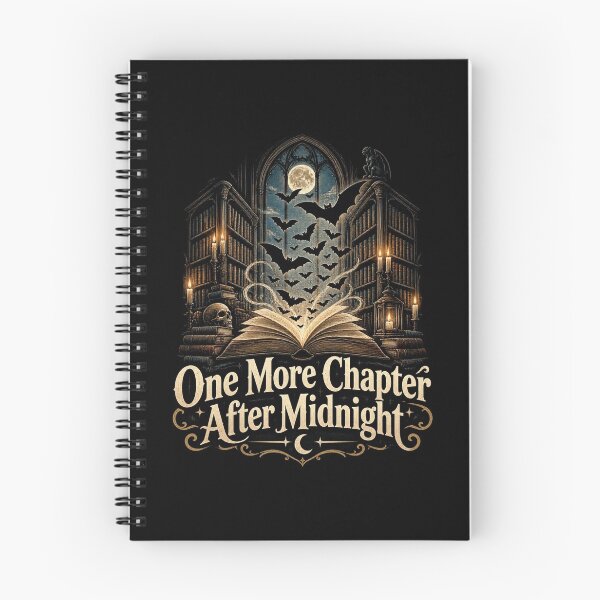 Item preview, One More Chapter After Midnight – Dark Academia Gothic Library Bats designed and sold by Neon Bones Studio.