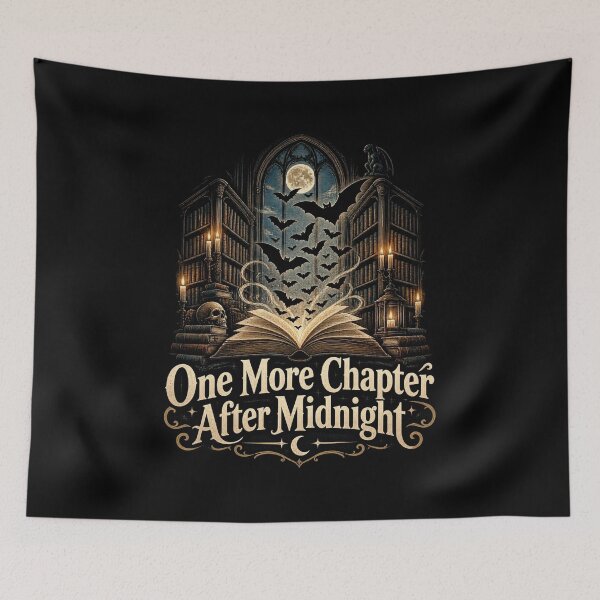 Item preview, One More Chapter After Midnight – Dark Academia Gothic Library Bats designed and sold by Neon Bones Studio.