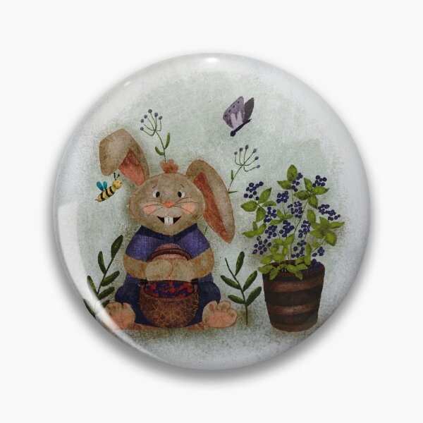 Item preview, Funny Bunny Berry Bee Cute Vintage Print, Quirky Beekeeper Gift designed and sold by TheHawthornFairy.