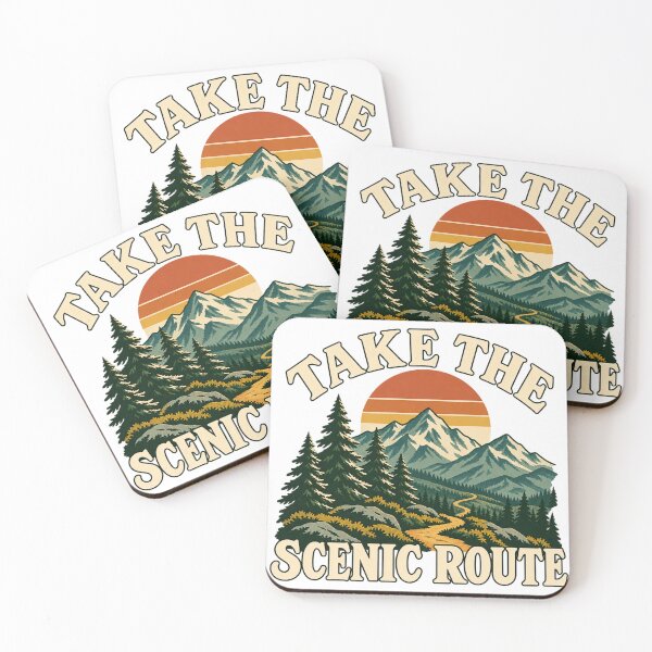 Item preview, Take the Scenic Route – Retro Mountain Hiking & Outdoor Adventure Design designed and sold by RG3D Project .