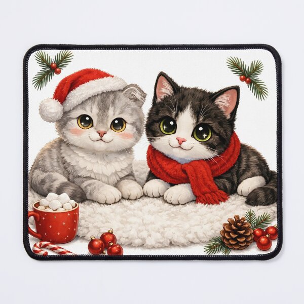 Item preview, Cozy Christmas Cats with Hot Cocoa designed and sold by Russtoon.
