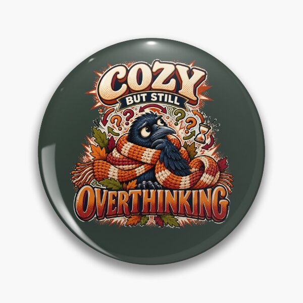 Item preview, Cozy Crow Overthinking Autumn Humor designed and sold by TrinovaCreates.