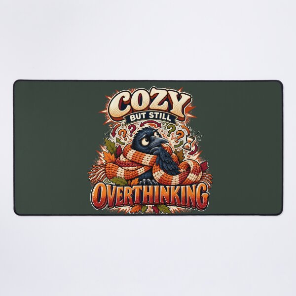 Item preview, Cozy Crow Overthinking Autumn Humor designed and sold by TrinovaCreates.