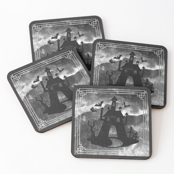 Item preview, Creepy Halloween Haunted House Bats Graveyard Moonlit designed and sold by Ghoul Enterprises.