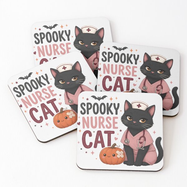 Item preview, Spooky Nurse Cat Black Cat Halloween Medical designed and sold by OliviaHayesArt.
